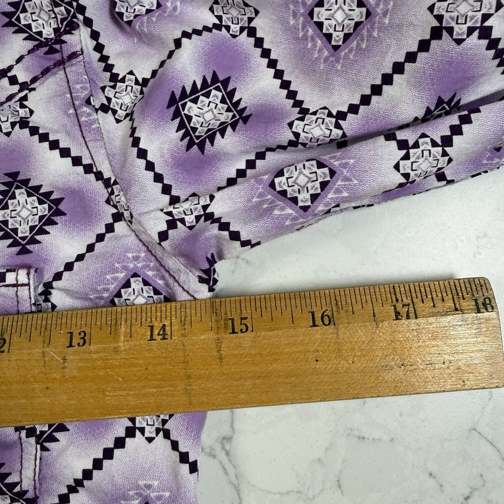 Cowgirl Hardware Western Shirt Girls 6/S Long Sleeve Aztec Purple Crystal Snaps - Picture 5 of 14